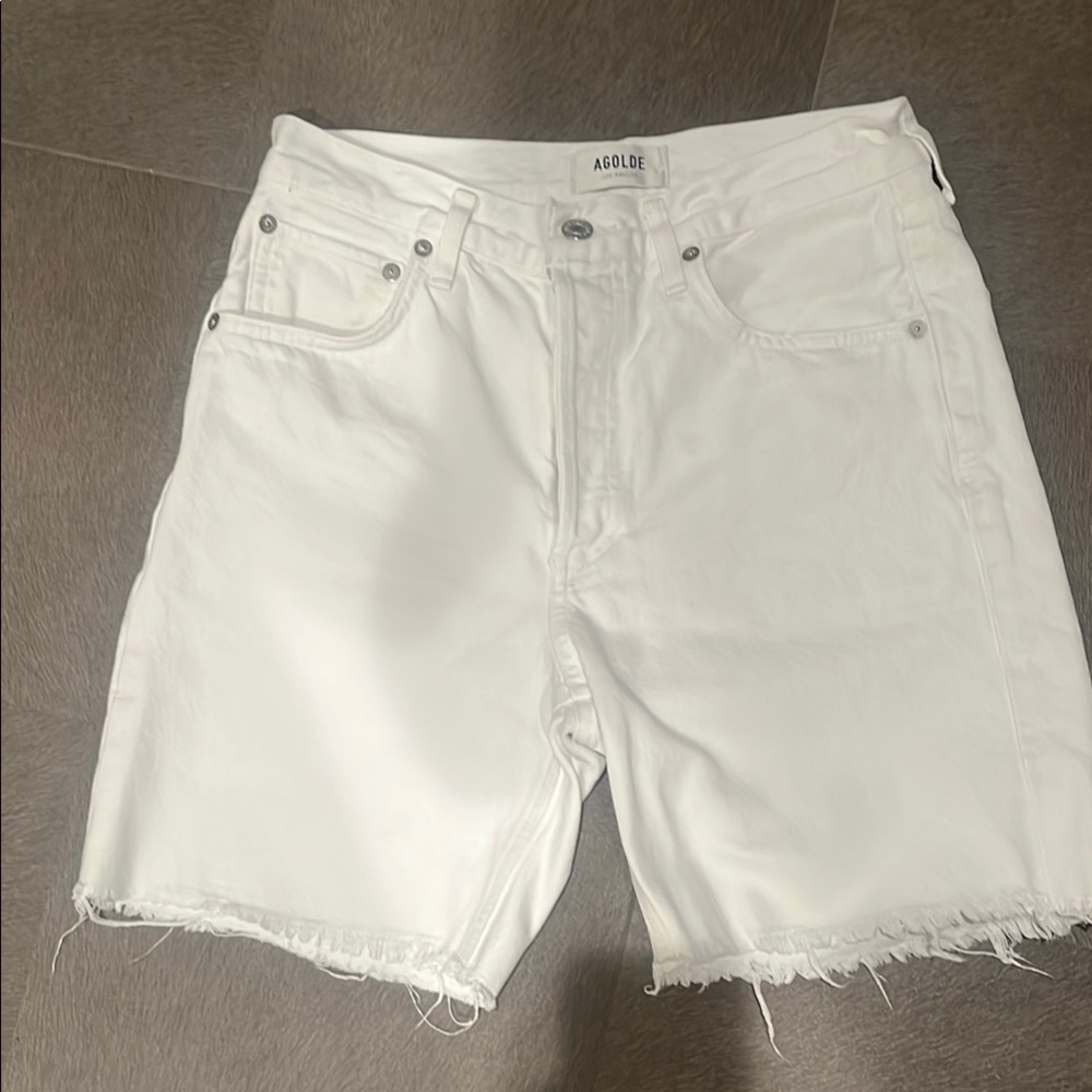 Agolde Rumi white denim shorts size 26